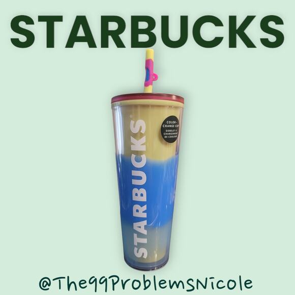Starbucks 2023 Citrus Color Change with Swirl Straw Topper Tumbler - Picture 5 of 11